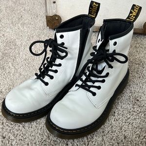 Kid size 3 Dr Martin boots white